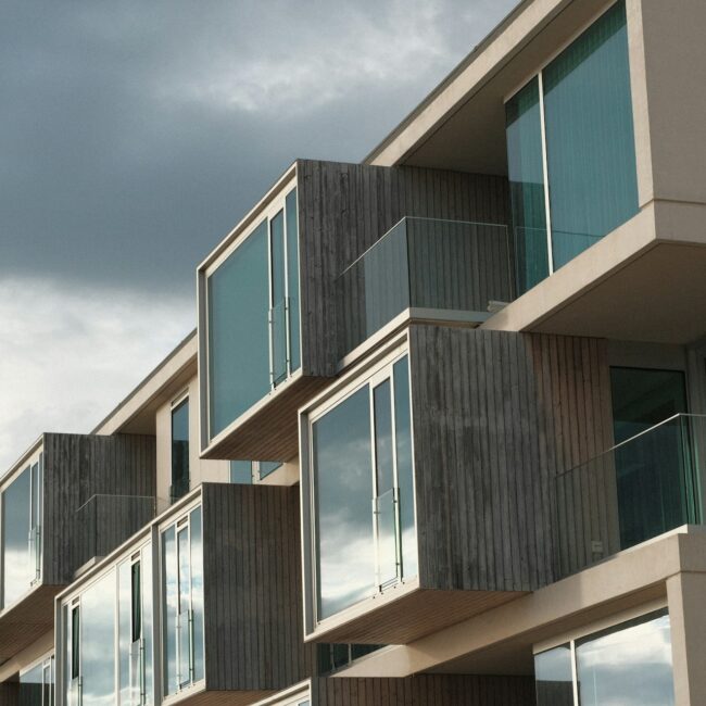 new construction block of apartments